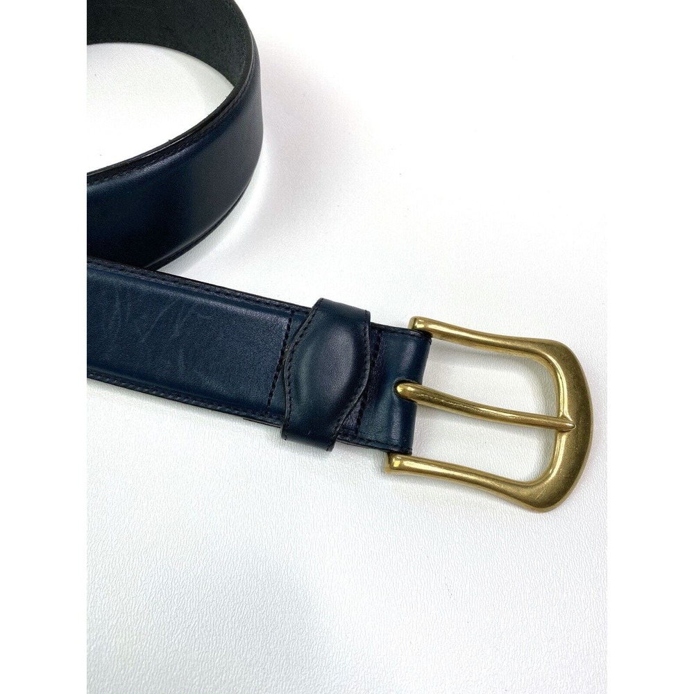 Vintage Land's End 26 Blue Leather Belt 1 1/2" Wide USA‎ Women's - Picture 3 of 5